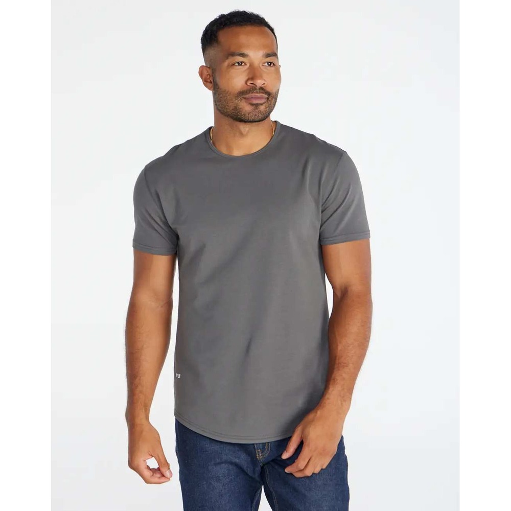 BYLT Drop‎ Cut SS Lux Charcoal Grey Curved Hem T-Shirt Mens Large XDC_SS_CCL_L